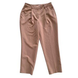 Nine West Womens‎ Camel Tan Pleated Straight Leg Dress Pants Career Casual 12